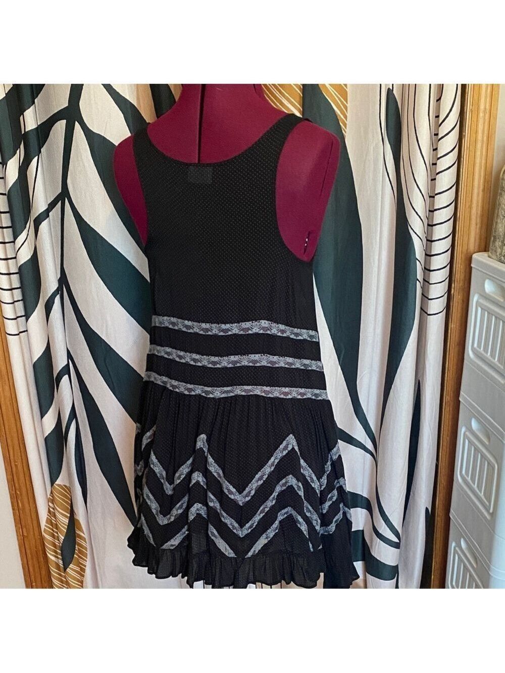 Free People Black and Gray Patterned Top - Picture 4 of 6